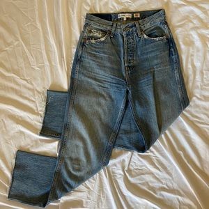 RE/DONE SIZE 25 HIGH RISE STRAIGHT LEG JEANS